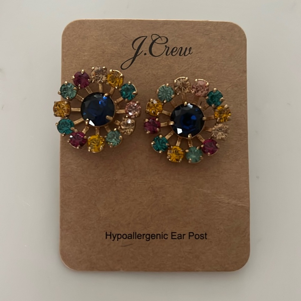 Jcrew flower gemstone earrings